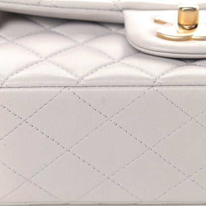 Chanel Lambskin Quilted Mini Top Handle Rectangular Flap Grey 5 of 5