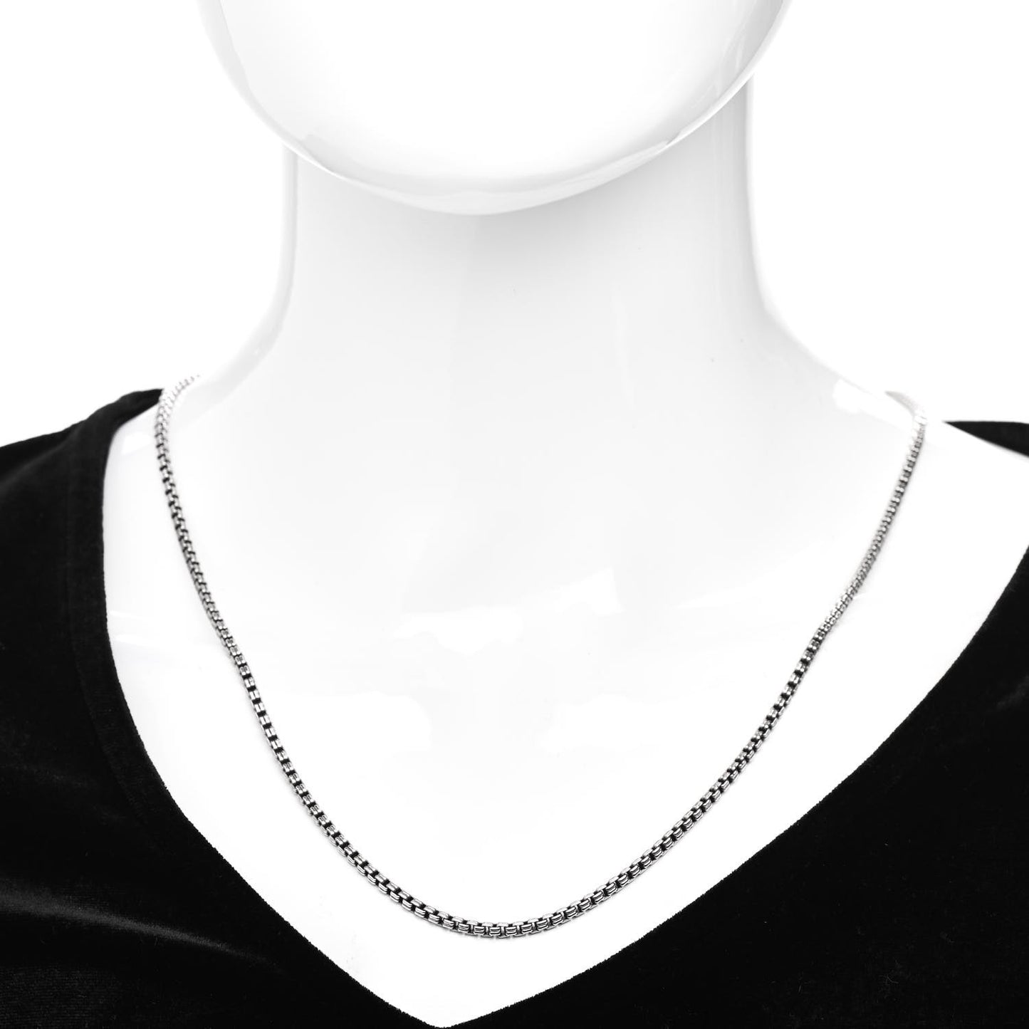 Sterling Silver 2.7mm Small Box Chain Necklace 22"