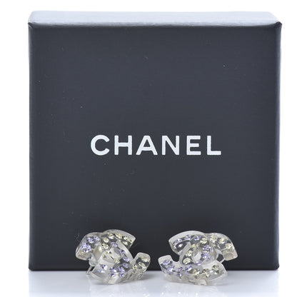 Chanel Resin Crystal CC Earrings Multi 5 of 5
