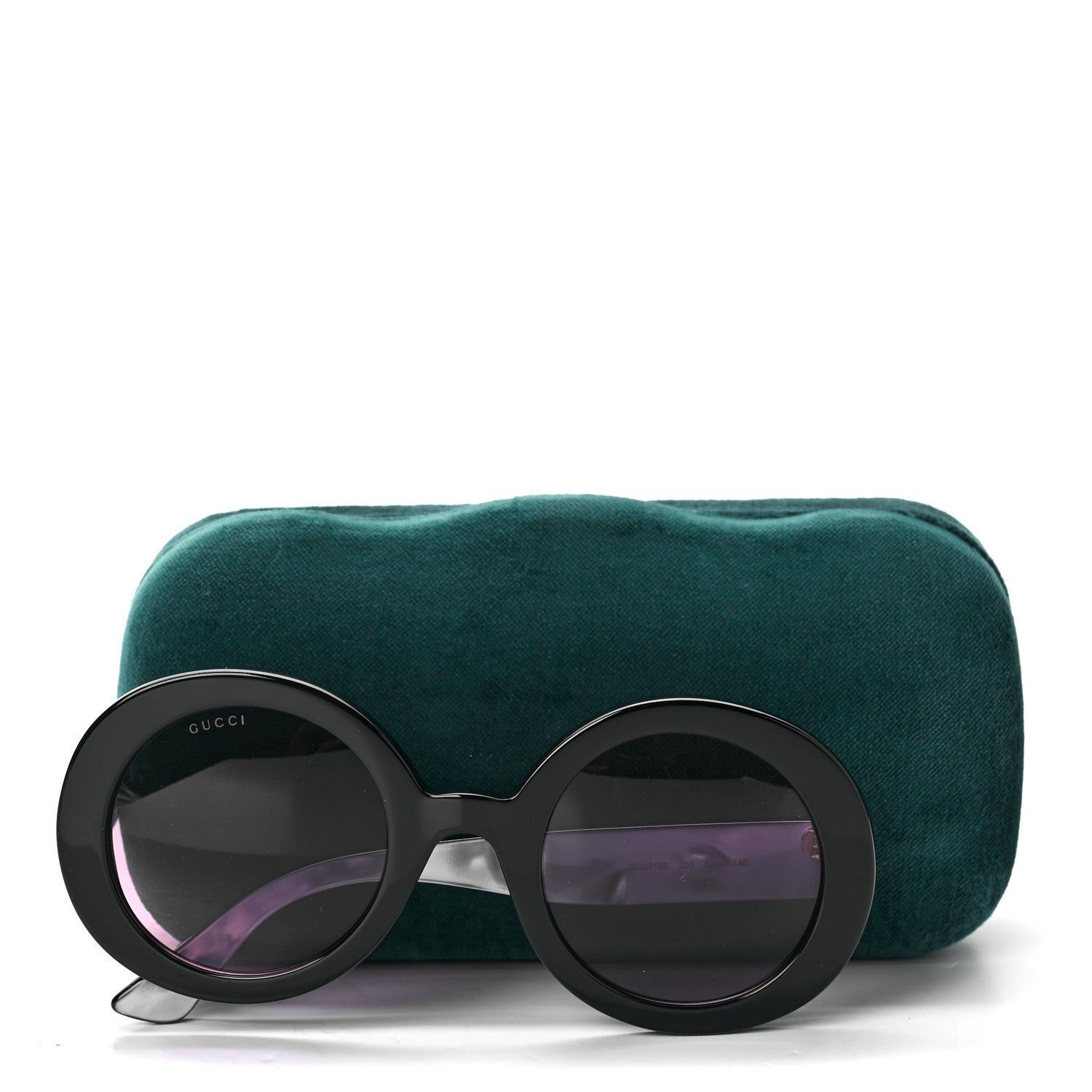 Gucci Acetate Round GG0319S Sunglasses Black Grey 9 of 9