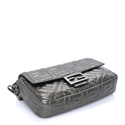 Fendi FENDI Nappa FF 1974 Embossed Baguette Black Black 7 of 7