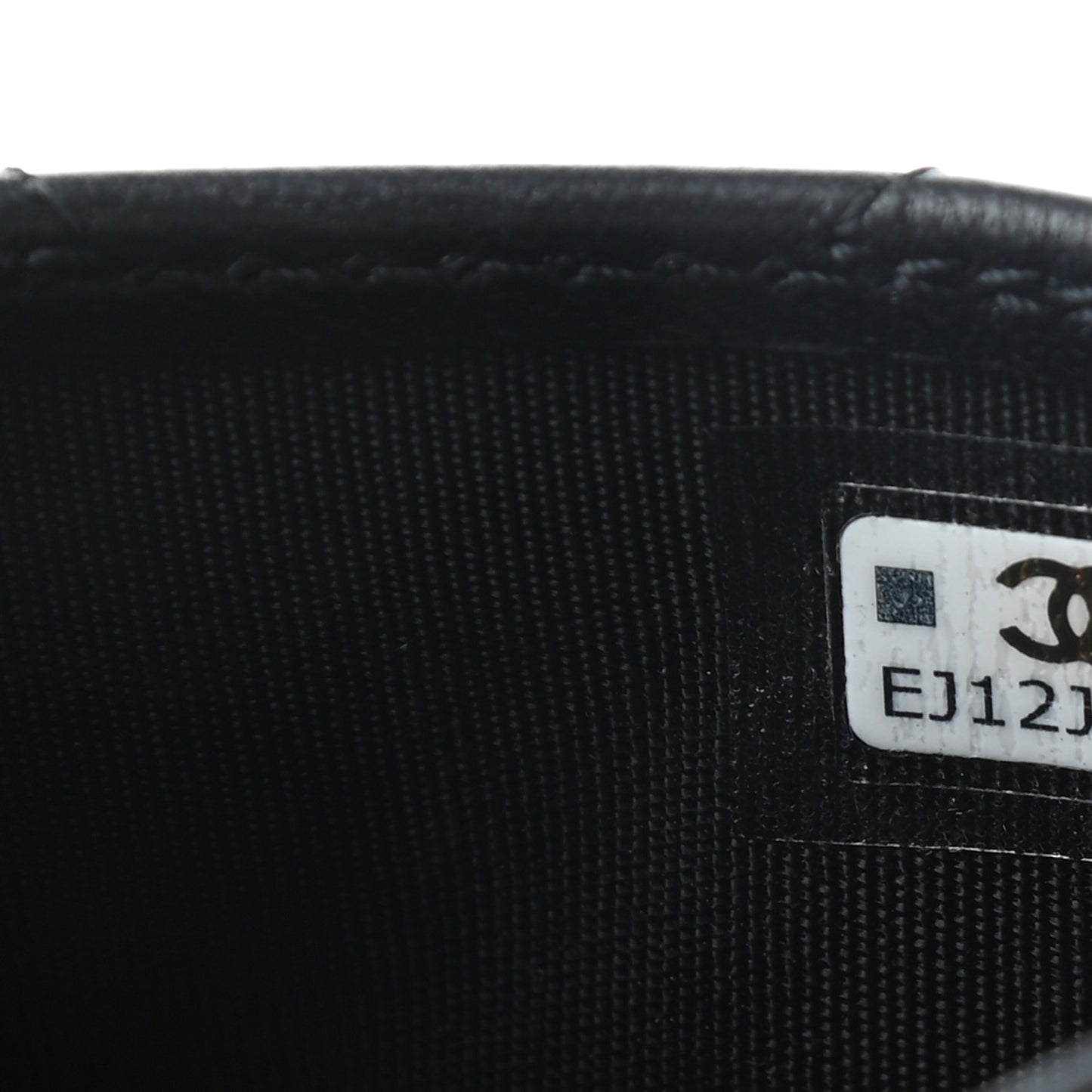 Lambskin Quilted Card Holder Black