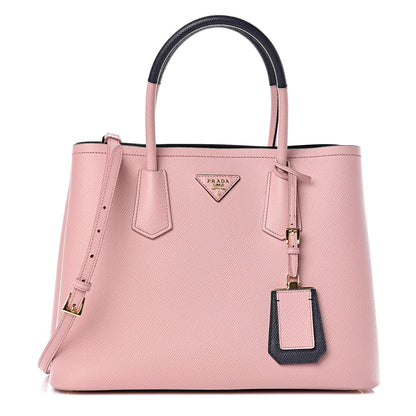 Prada Saffiano Cuir Medium Bi-Color Double Bag Pesco Baltic 1 of 10