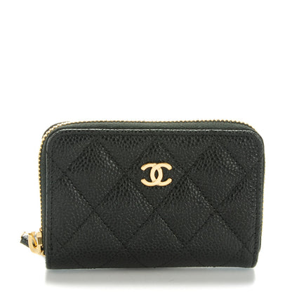 Chanel Caviar Quilted Zip Coin Purse Black 1 of 7