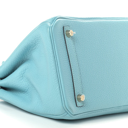 Hermes Taurillon Clemence Birkin 30 Bleu Atoll 3 of 12