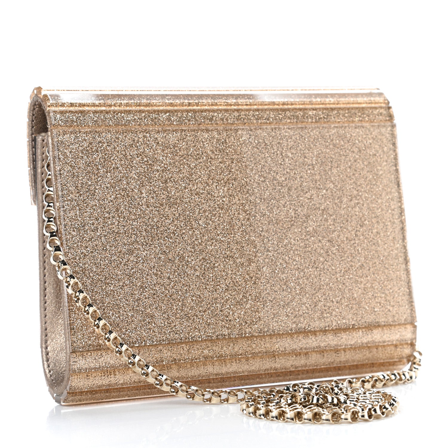 Jimmy Choo Acrylic Glitter Candy Clutch Gold 2 of 4