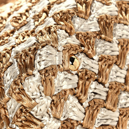 Prada Raffia Crochet Bi-Color Tote Naturale Talco 8 of 12