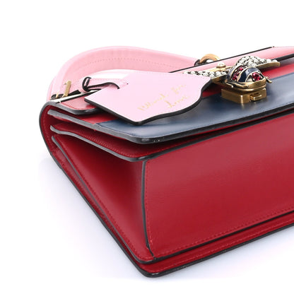 Gucci Calfskin Sylvie Web Small Queen Margaret Top Handle Bag  Blue Agata Hibiscus Red Mystic White Sugar Pink 7 of 7