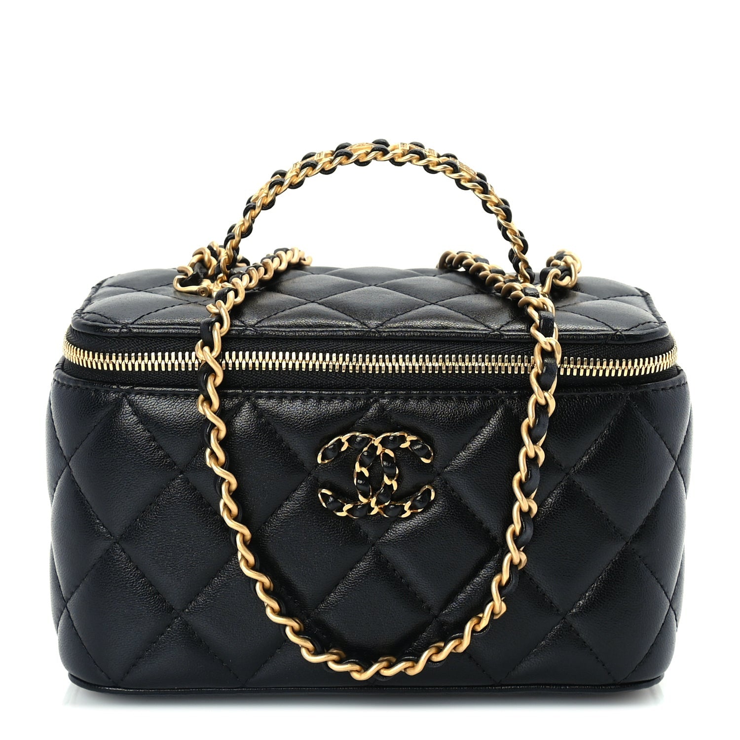 Chanel Lambskin Quilted 19 Pick Me Up Vanity Case  Black 1 of 9