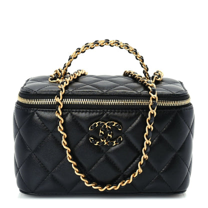Chanel Lambskin Quilted 19 Pick Me Up Vanity Case  Black 1 of 9