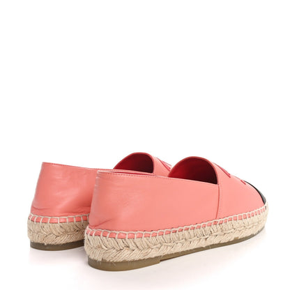 Chanel Lambskin CC Espadrilles 39 Pink Red Black 5 of 7