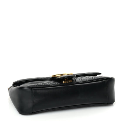 Gucci Calfskin Matelasse Small GG Marmont Shoulder Bag Black 3 of 8
