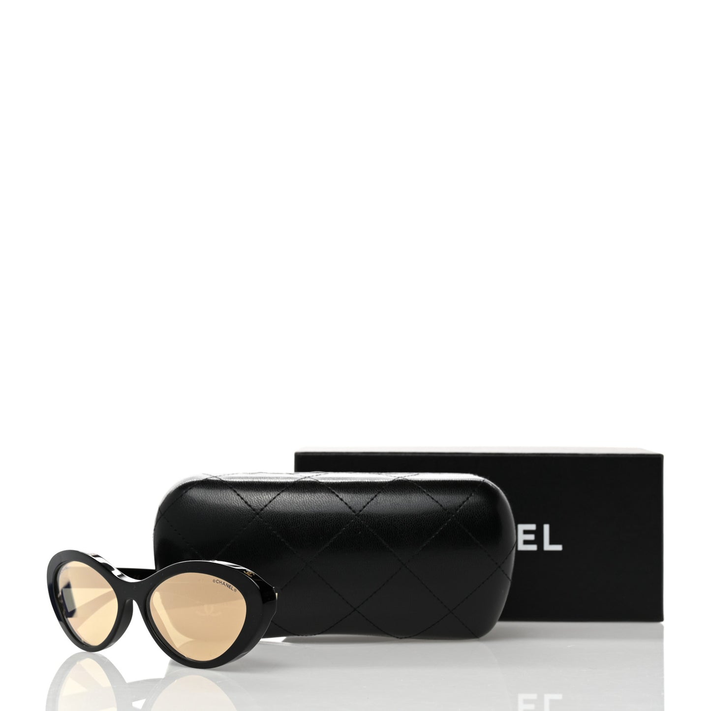 Acetate Oval Sunglasses 5416 Black Beige