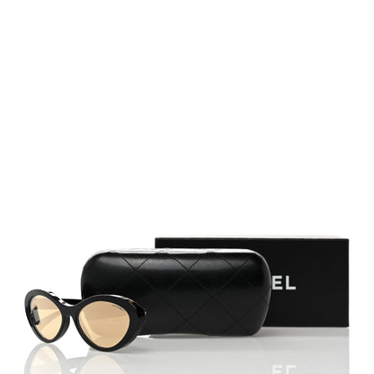 Chanel Acetate Oval Sunglasses 5416 Black Beige 8 of 8
