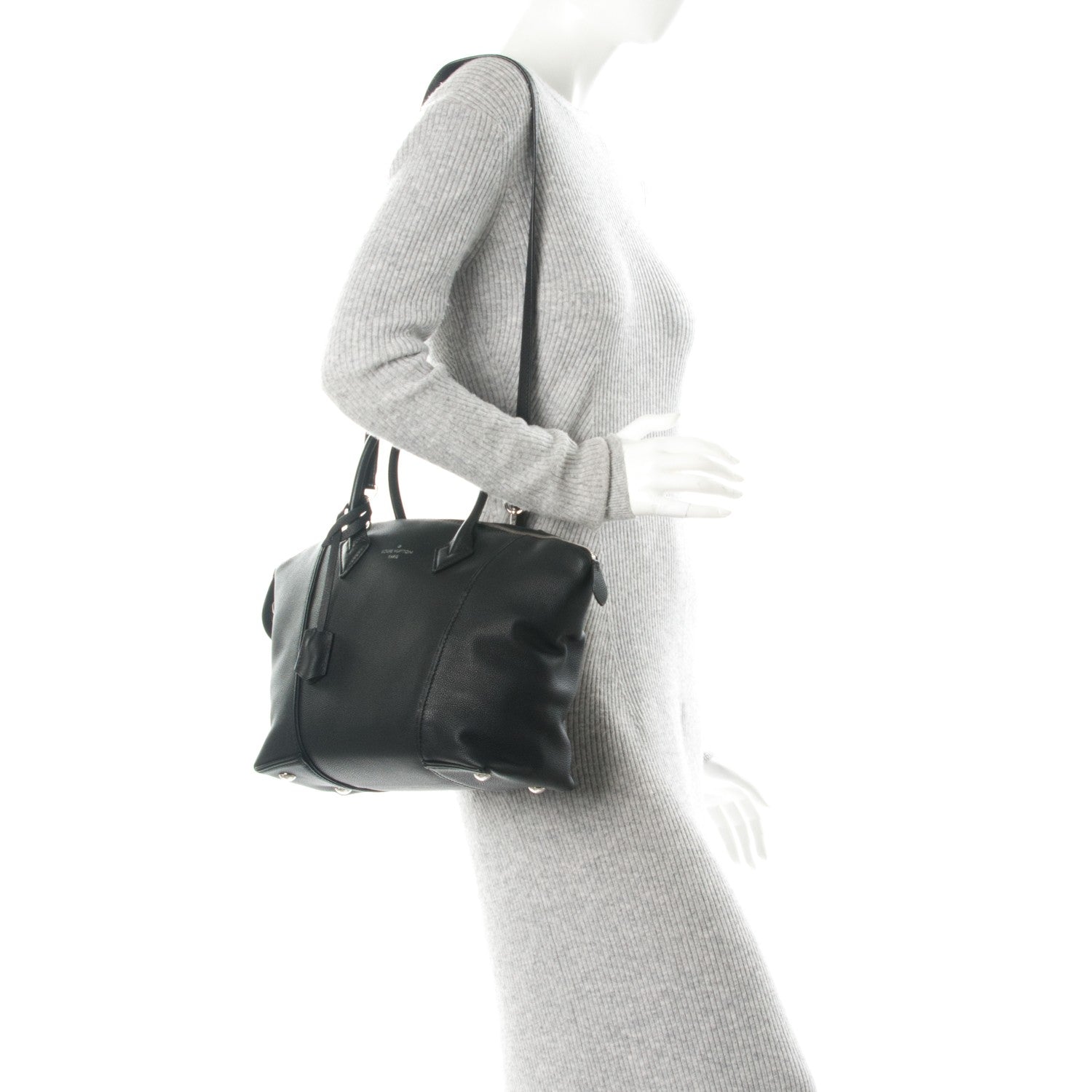 Louis Vuitton Veau Cachemire Soft Lockit PM Black 2 of 7