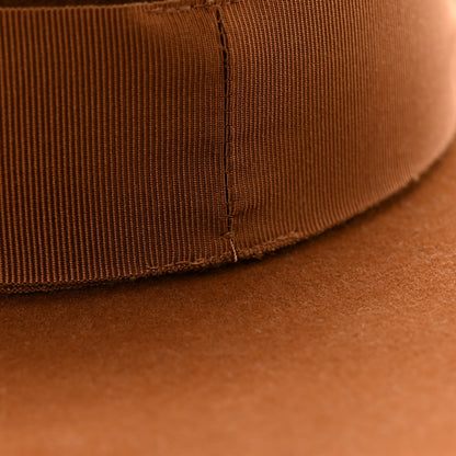 Hermes Rabbit Felt Laquered Gold Faubourg Pop H Hat 56 Marron Chutney 9 of 9