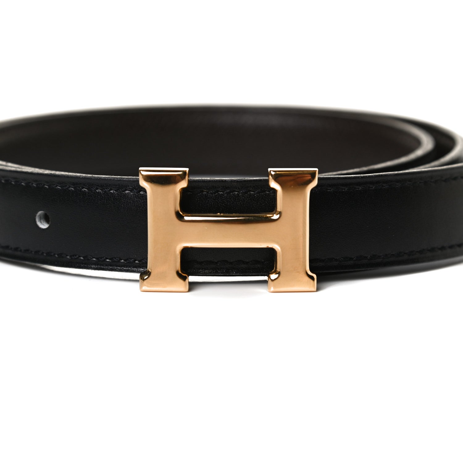 Hermes Gulliver Courchevel Mini Constance H Belt 65 Black Brown 3 of 7