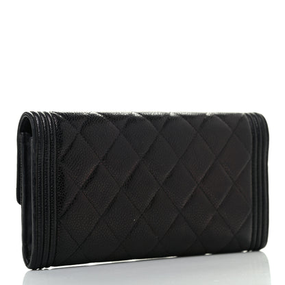 Chanel Caviar Quilted Long Boy Flap Wallet Black 3 of 8