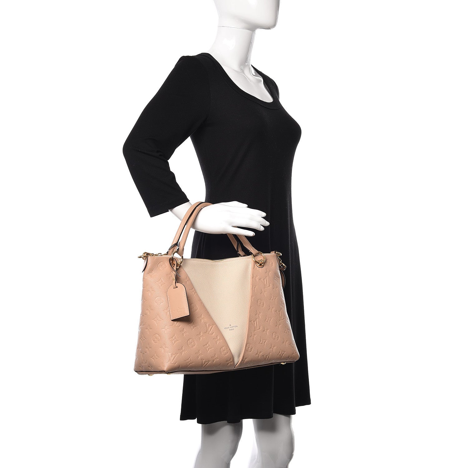 Louis Vuitton Empreinte V Tote MM Beige Rose Creme 2 of 7