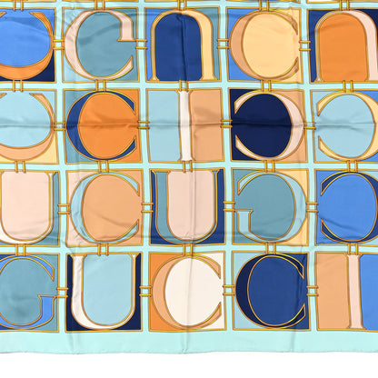 Gucci Silk Twill Monogram Fully Square Scarf Bluette 2 of 9