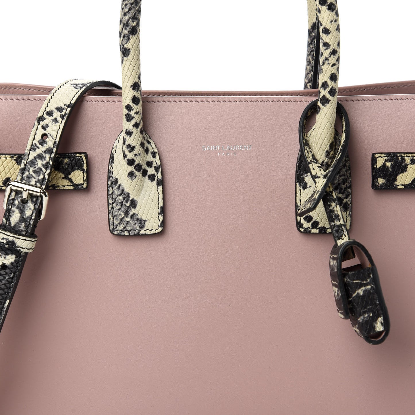 Calfskin Python Embossed Small Sac De Jour Powder Pink