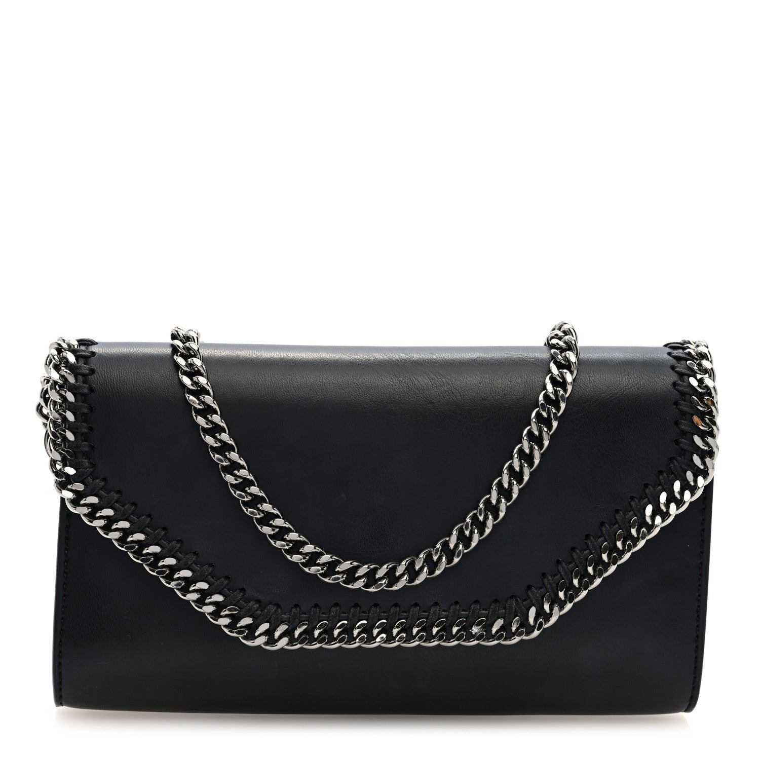 Stella McCartney Eco Alter Nappa Falabella Clutch with Chain Bag Black 1 of 7