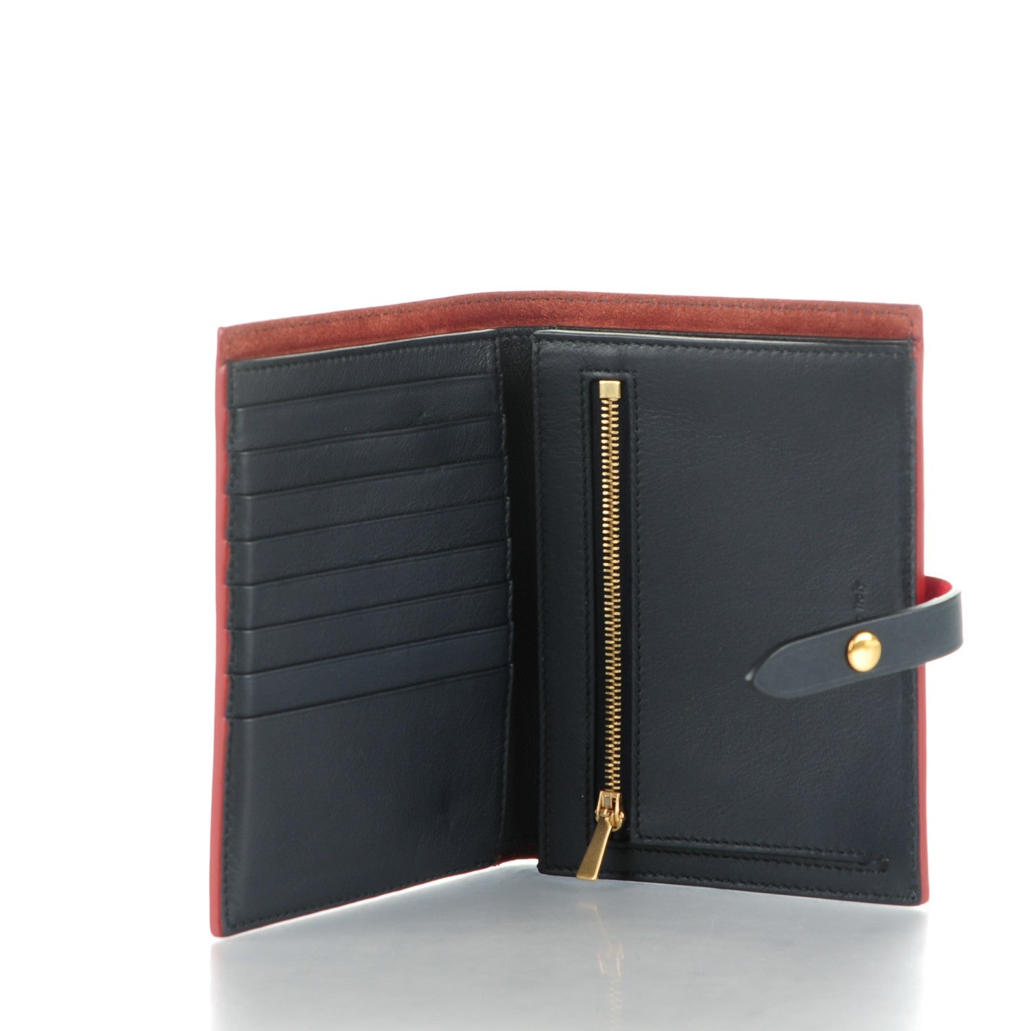 Celine Grained Calfskin Large Multifunction Strap Wallet Coquelicot 5 of 7