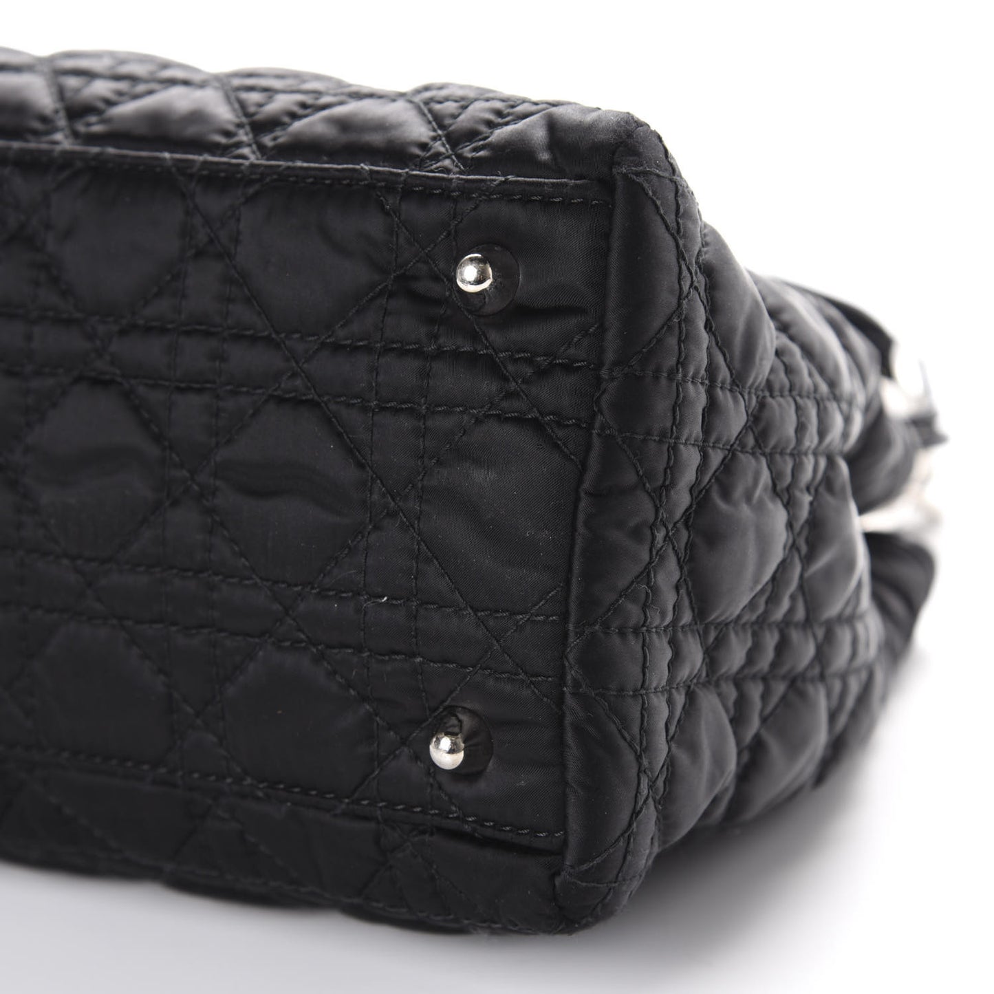 Satin Cannage Charming Lock Flap Shoulder Bag Black