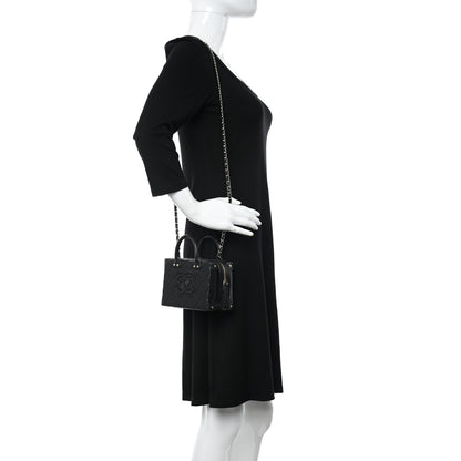 Chanel Calfskin Quilted Small Studded Square Vanity Case Black 2 of 10