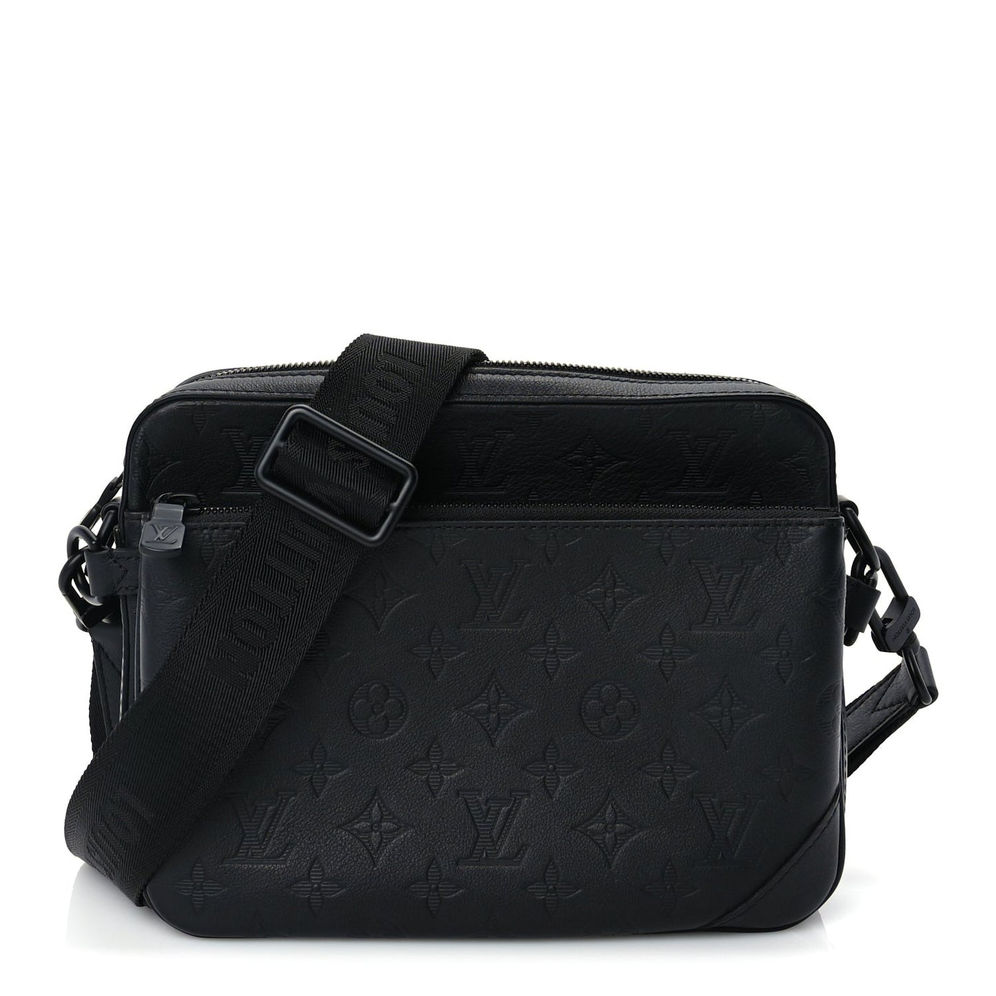 Calfskin Monogram Shadow Trio Messenger  Black