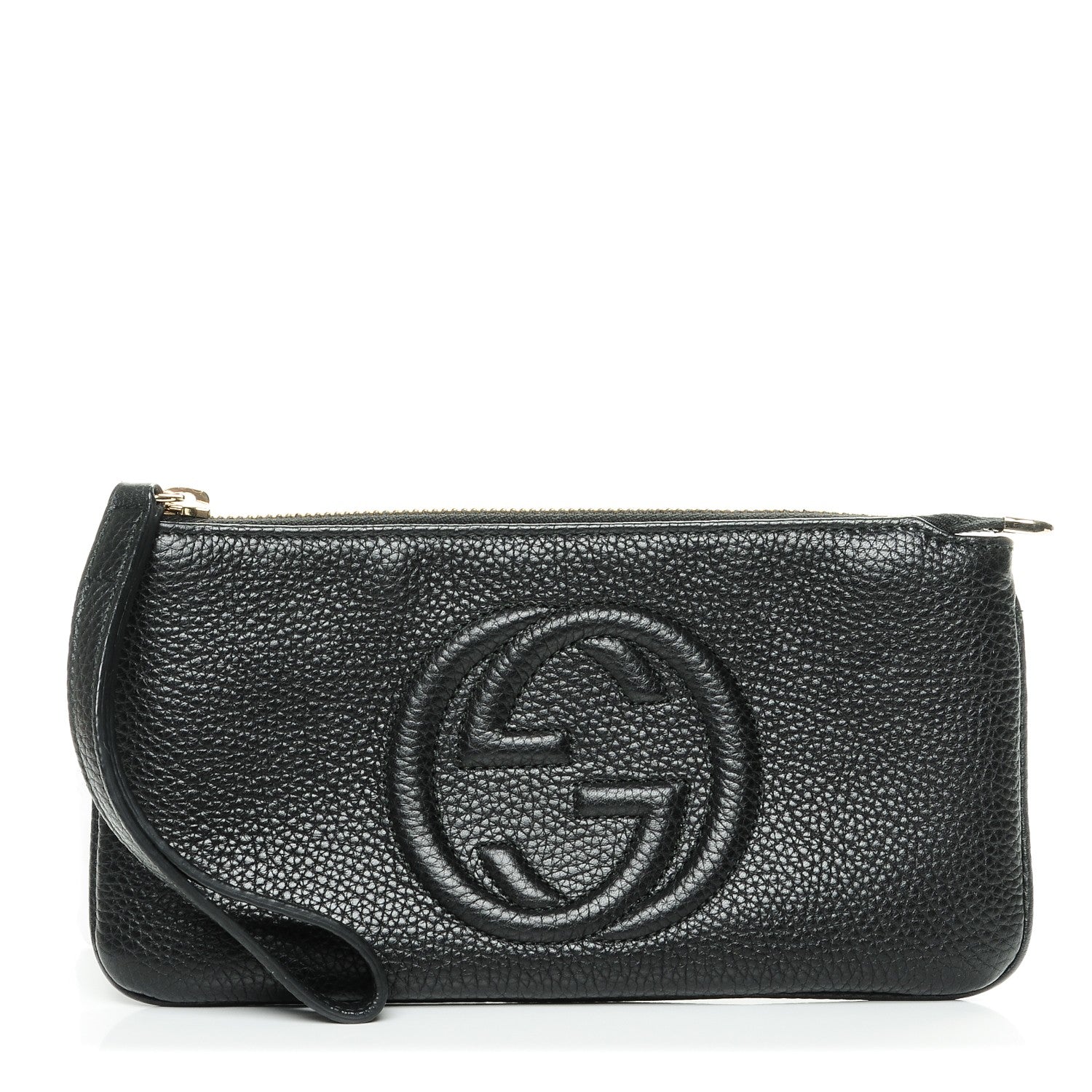Gucci Pebbled Calfskin Soho Wristlet Black 1 of 7