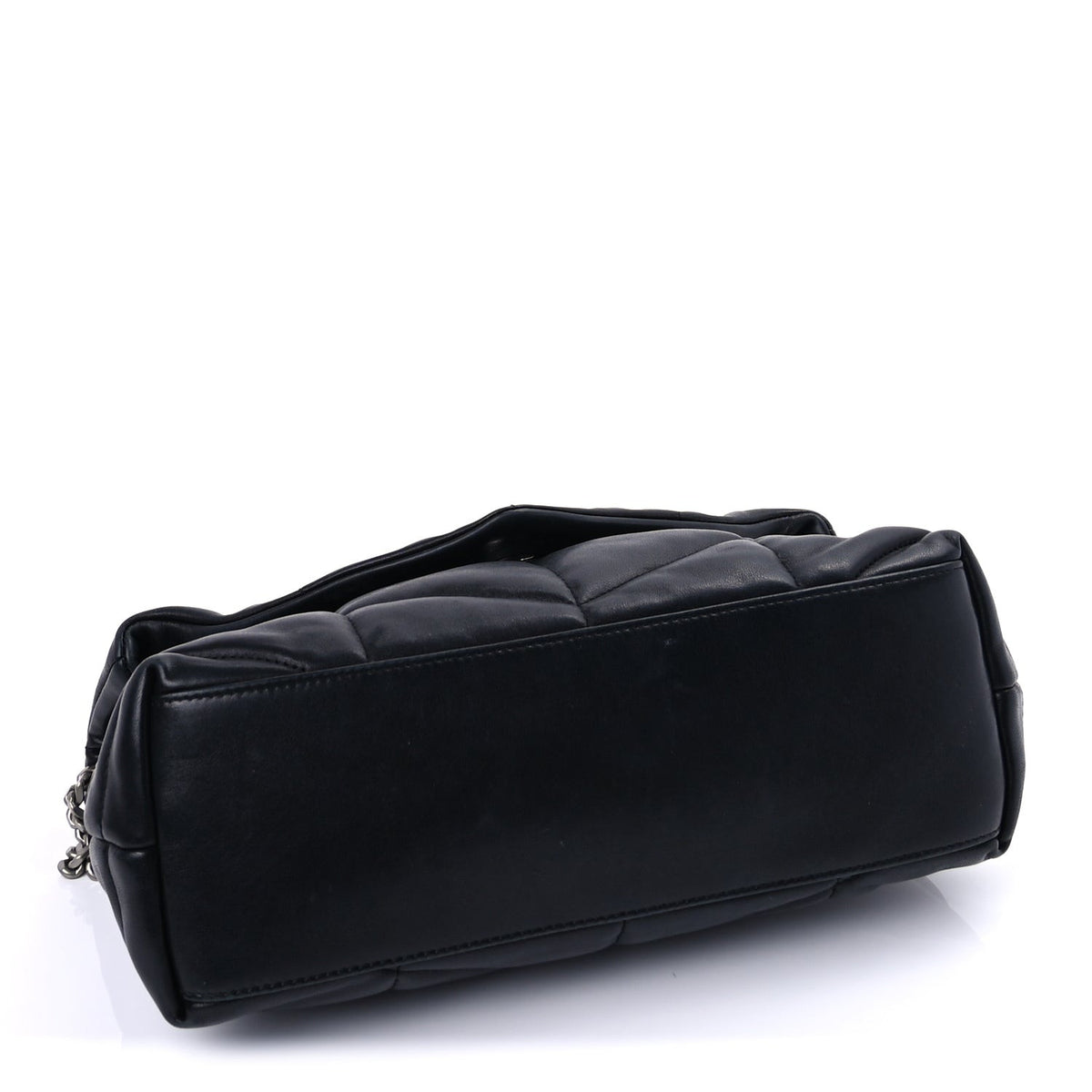 Saint Laurent Lambskin Quilted Small Loulou Puffer Monogram Chain Satchel Black 3 of 8