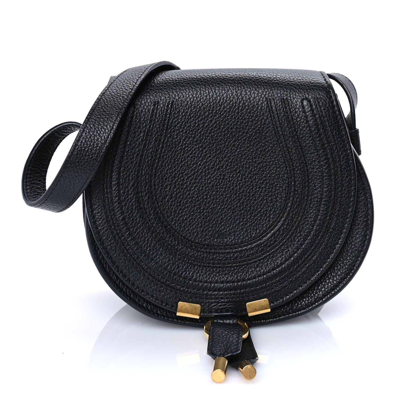 Chloe Calfskin Mini Marcie Round Crossbody Bag  Black 1 of 7