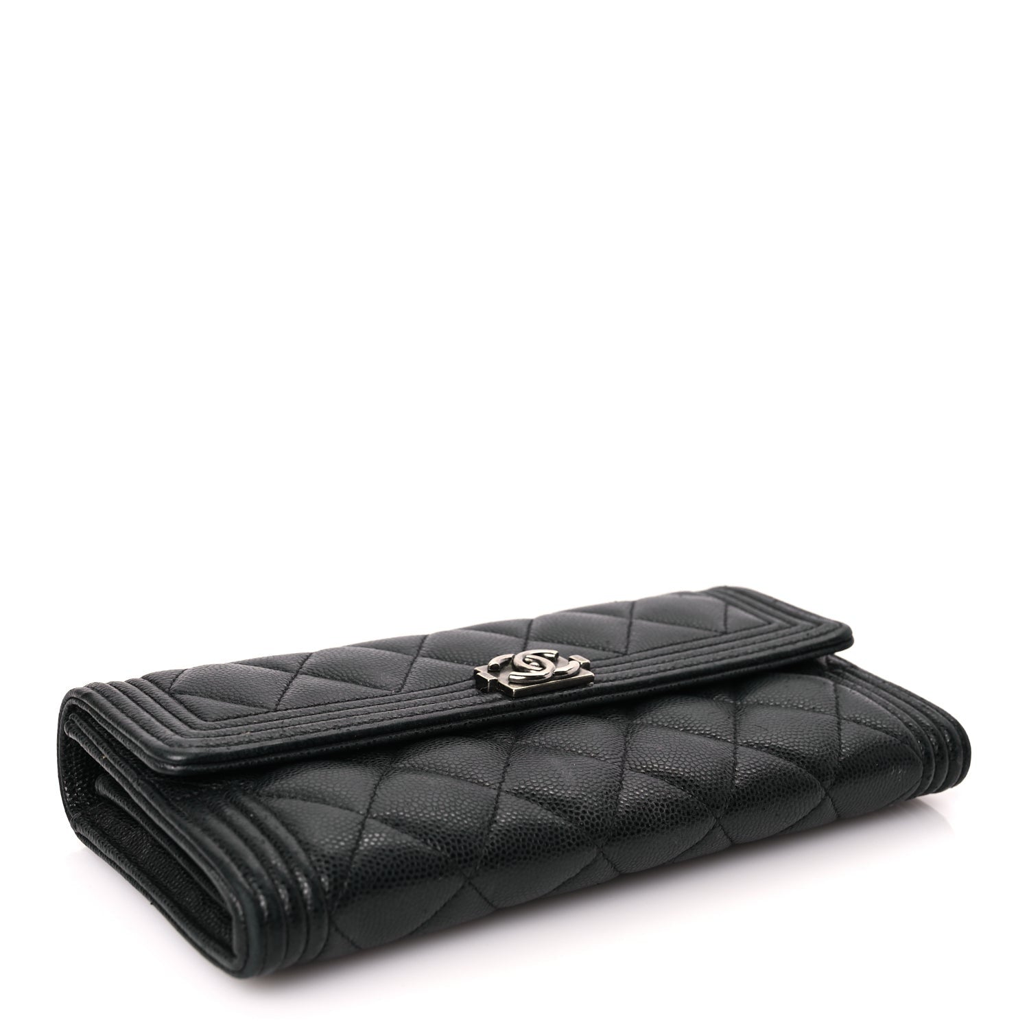 Chanel Caviar Quilted Long Boy Flap Wallet Black 4 of 7