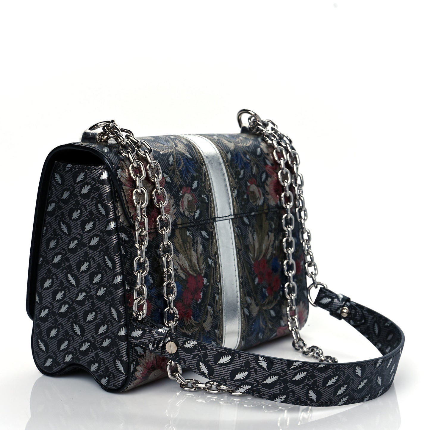 Calfskin Printed Twist Shoulder Bag MM Multicolor