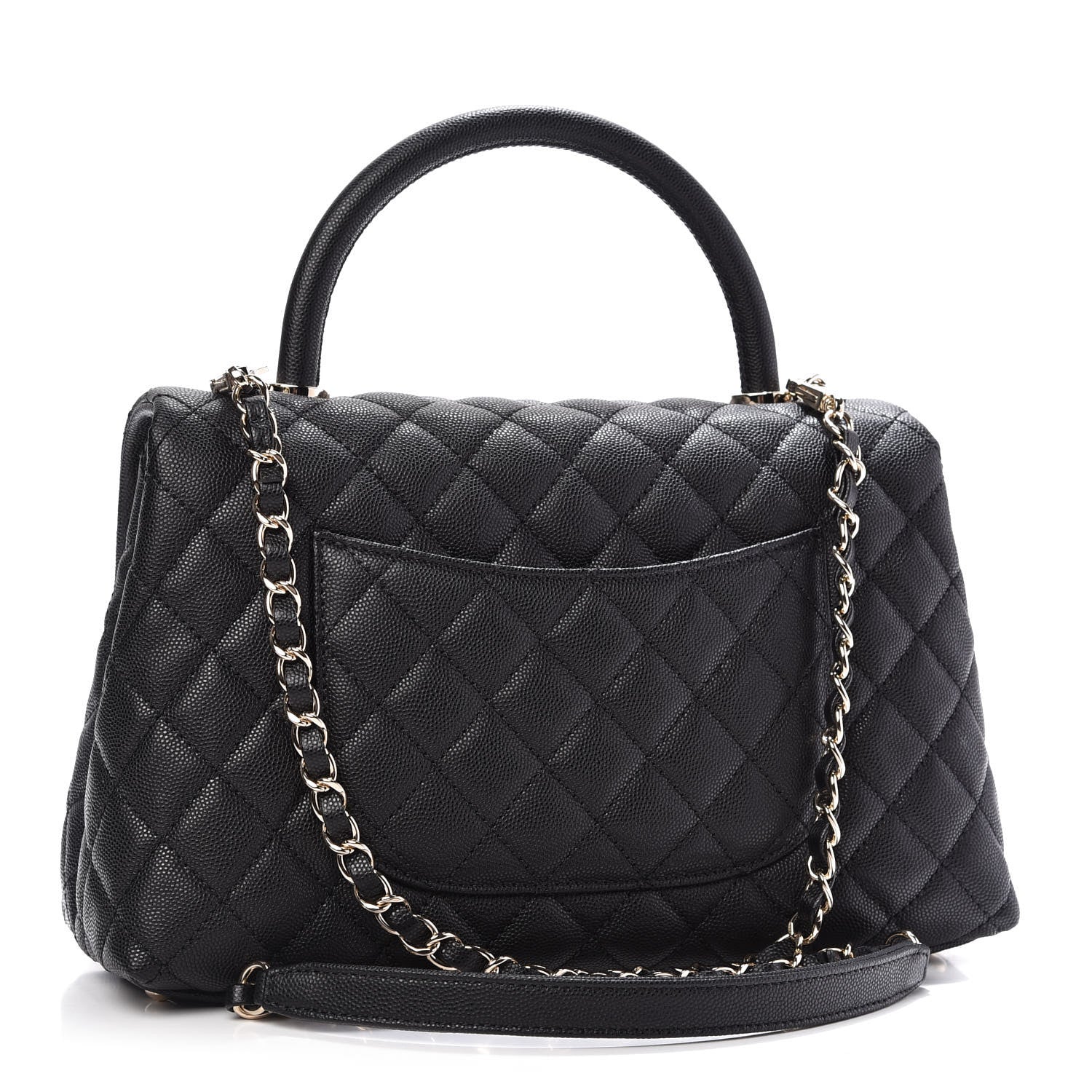 Chanel Caviar Quilted Small Coco Handle Flap Black 3 of 10
