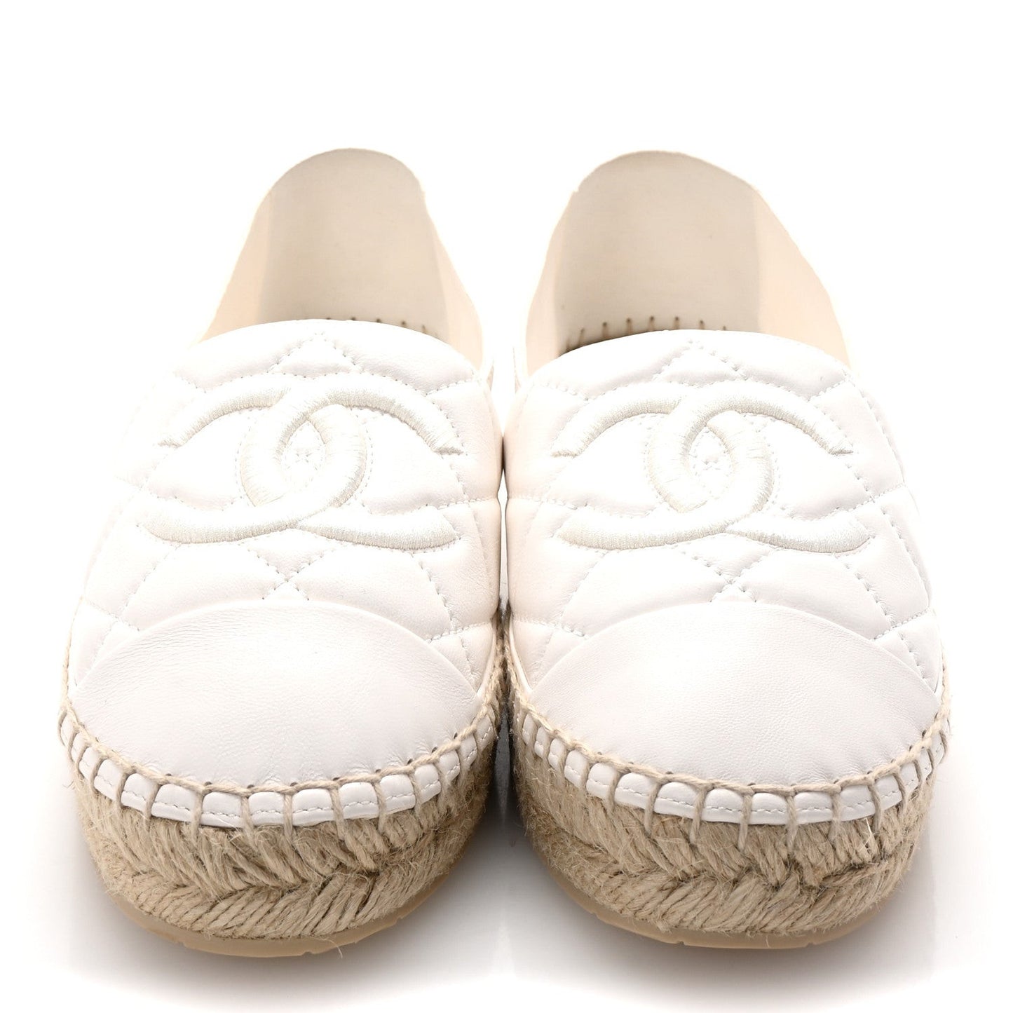 Lambskin Quilted CC Espadrilles 41 White