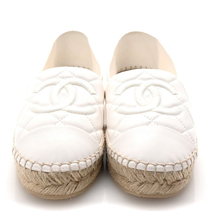 Chanel Lambskin Quilted CC Espadrilles 41 White 3 of 7