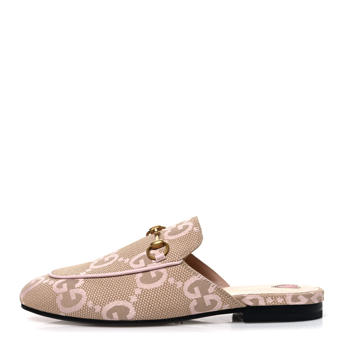 Gucci Monogram Macro GG Nappa Charlotte Womens Princetown Slippers 36 Beige Perfect Pink 1 of 11