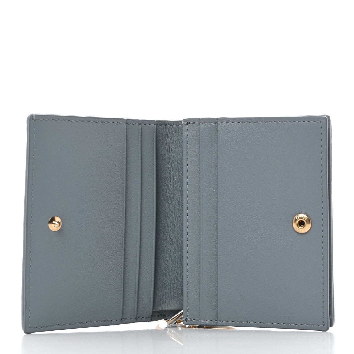 Christian Dior Lambskin Cannage Mini Lady Dior Wallet Cloud Blue 9 of 14