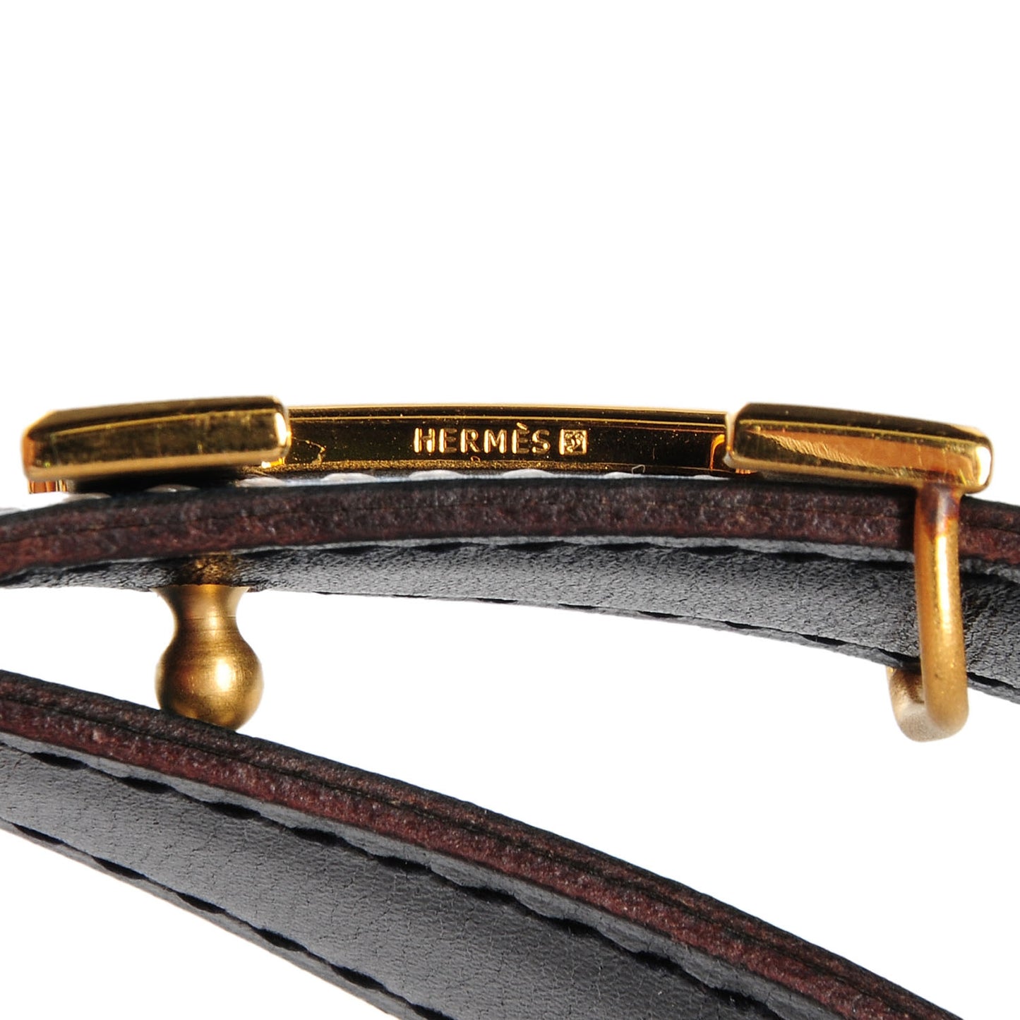 Swift Box Reversible Brushed Gold Constance 18mm H Belt 70 Bleu Thalassa Black
