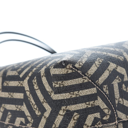 Gucci GG Supreme Monogram Caleido Web Large Tote Black 8 of 9