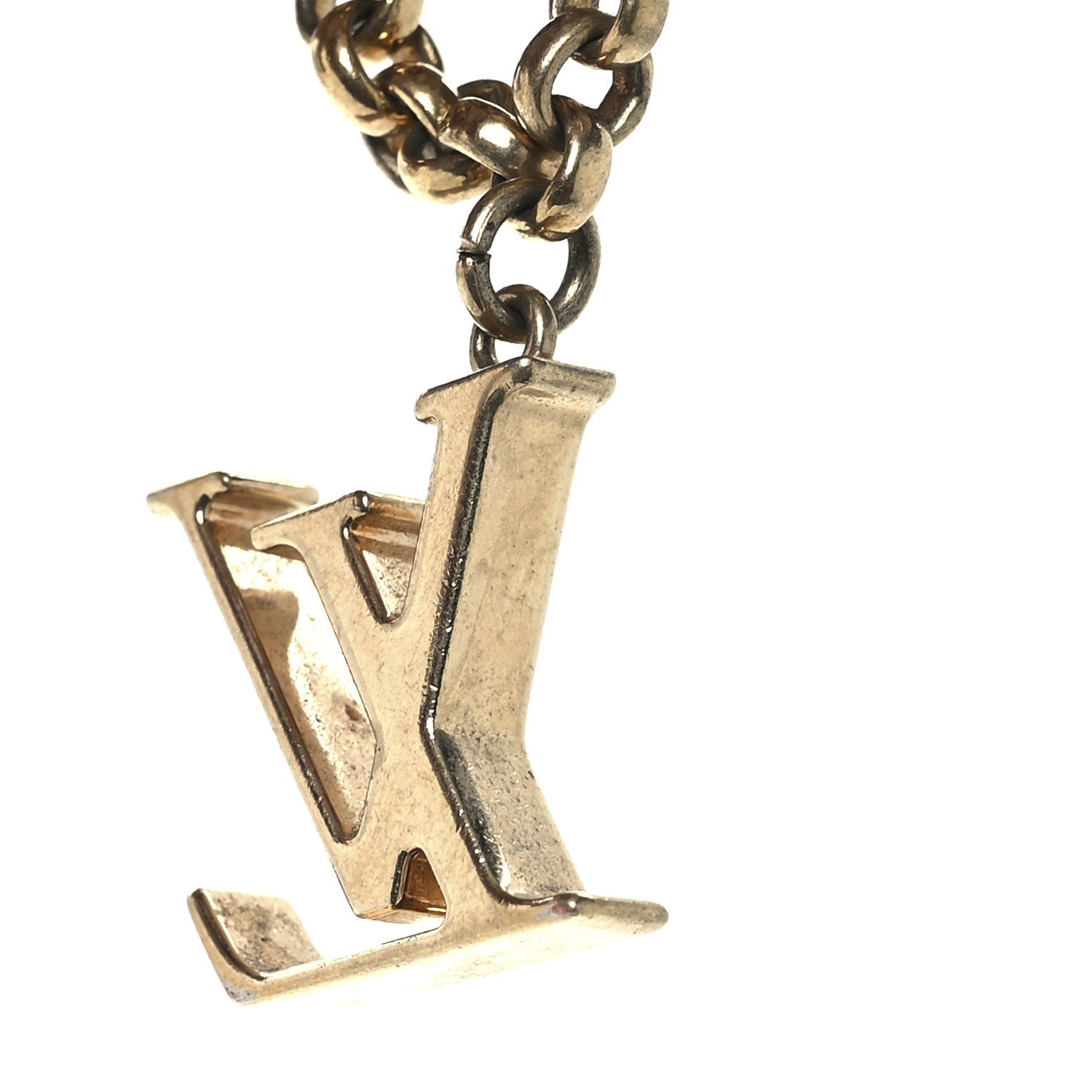 Louis Vuitton Brass Enamel Fleur De Monogram Bag Charm Chain Gold 4 of 4