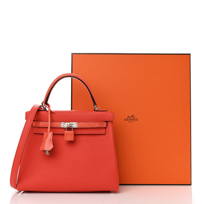 Hermes Togo Lizard Kelly Retourne Touch 25 Capucine 11 of 11