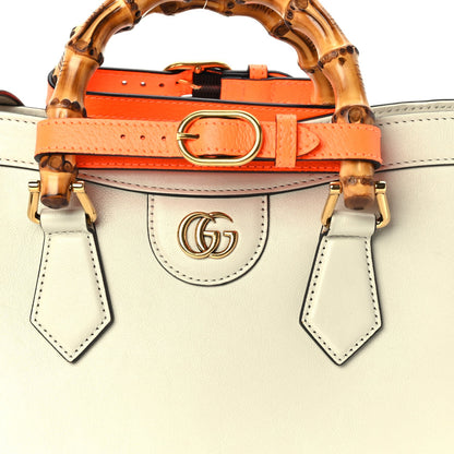 Gucci Wonka Grain Calfskin Medium Diana Tote Bag Mystic White Orange Fluo 7 of 9