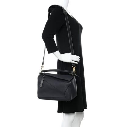 Loewe Calfskin Medium Puzzle Bag Midnight Blue Black 2 of 10