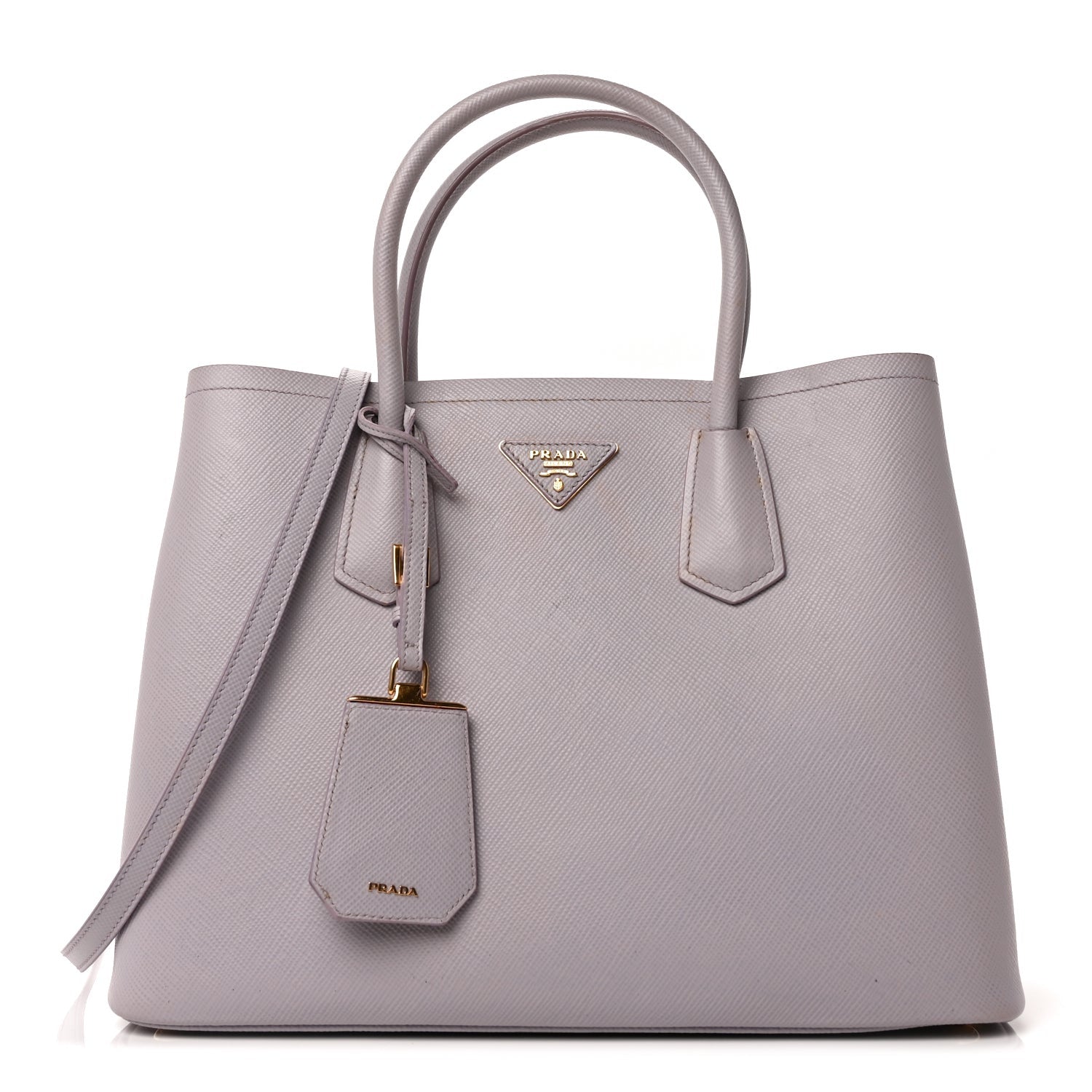 Prada Saffiano Cuir Small Double Bag Glicine 1 of 8