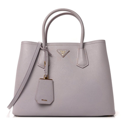 Prada Saffiano Cuir Small Double Bag Glicine 1 of 8