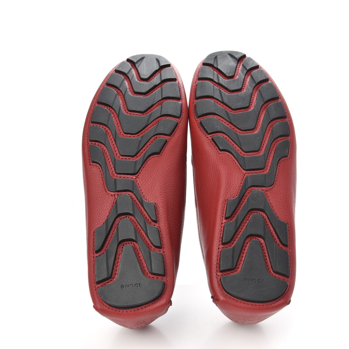 Calfskin Web Mens Driver Loafers 8 Red