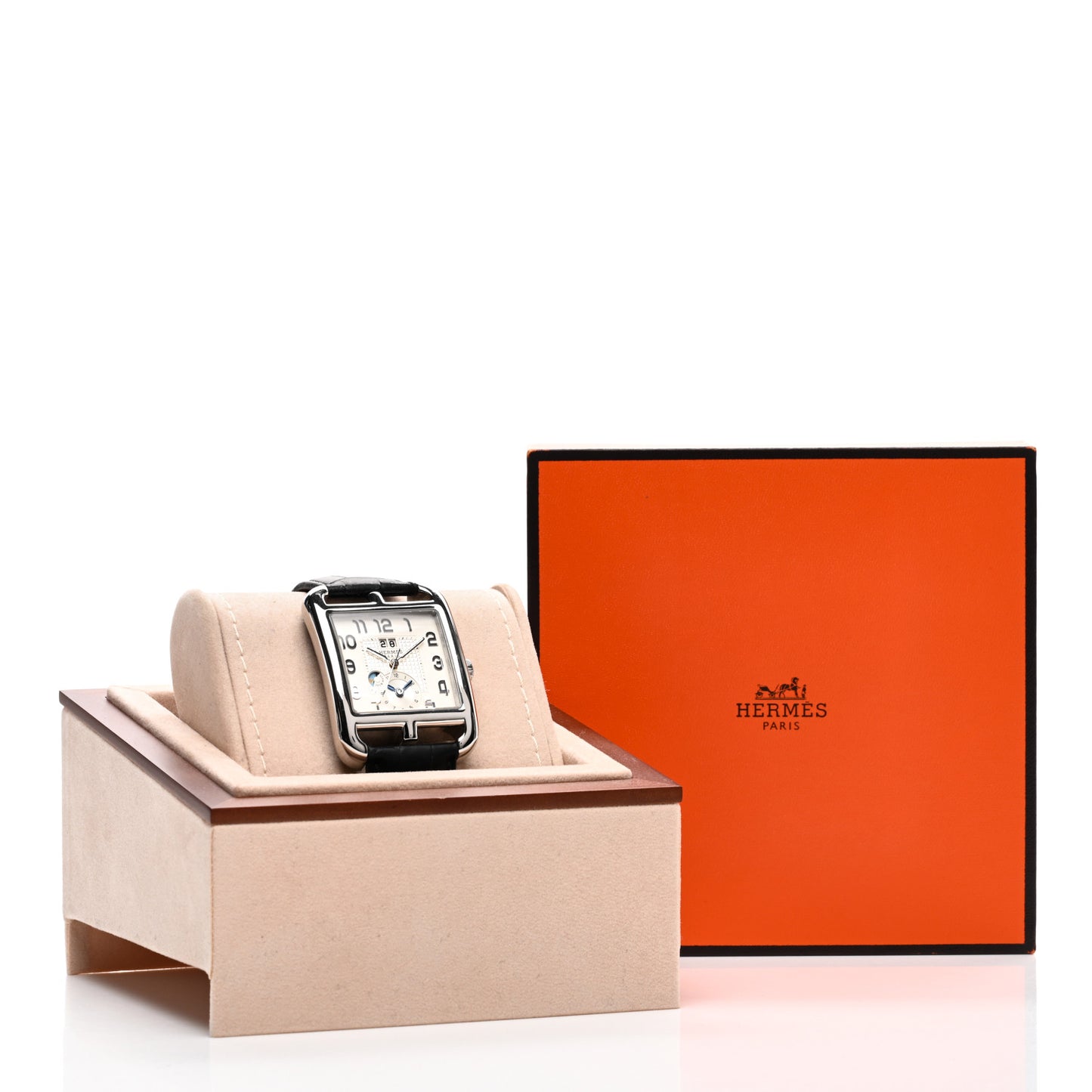 Stainless Steel Alligator 36mm Cape Cod GMT Automatic Watch Noir